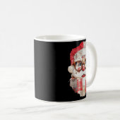 Patchwork Santa Claus Face Preppy Girly Christmas Koffiemok (Voorkant rechts)