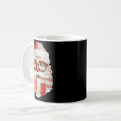 Patchwork Santa Claus Face Preppy Girly Christmas Koffiemok (Voorkant links)