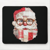 Patchwork Santa Claus Face Preppy Girly Christmas  Muismat (Voorkant)