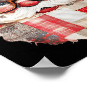 Patchwork Santa Claus Face Preppy Girly Christmas Poster (Hoek)