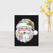 Patchwork Santa Claus Retro Christmas Funny Mannen Kaart (Gele Bloem)