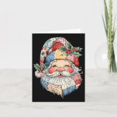 Patchwork Santa Claus Retro Christmas Funny Mannen Kaart (Voorkant)