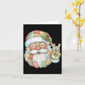 Patchwork Santa Claus Retro Christmas Funny Mannen Kaart (Gele Bloem)