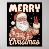 Patchwork Santa Claus Xmas Merry Christmas Men Wom Poster (Voorkant)