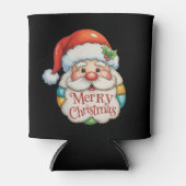 Patchwork Santa Merry Christmas Preppy Kerstmis Blikjeskoeler (Voorkant)