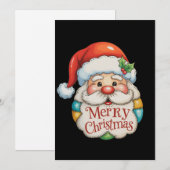Patchwork Santa Merry Christmas Preppy Kerstmis Feestdagenkaart (Voorkant / Achterkant)