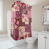 Patchwork Schattige naadloos patroon Douchegordijn (In situ)
