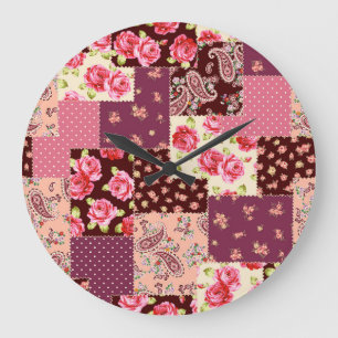 Patchwork Schattige naadloos patroon Grote Klok