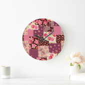 Patchwork Schattige naadloos patroon Grote Klok (Huis)
