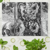 Patchwork, schedelcollage theedoek (Gevouwen)