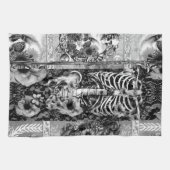 Patchwork, schedelcollage theedoek (Horizontaal)