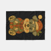Patchwork Schnauzer Hond met Kerstmuts voor Kerstm Fleece Deken (Voorkant (Horizontaal))
