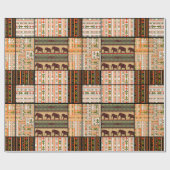 Patchwork seamless african ornamental pattern text cadeaupapier (Vlak)
