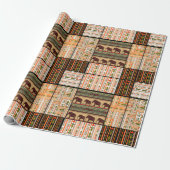 Patchwork seamless african ornamental pattern text cadeaupapier (Uitgerold)