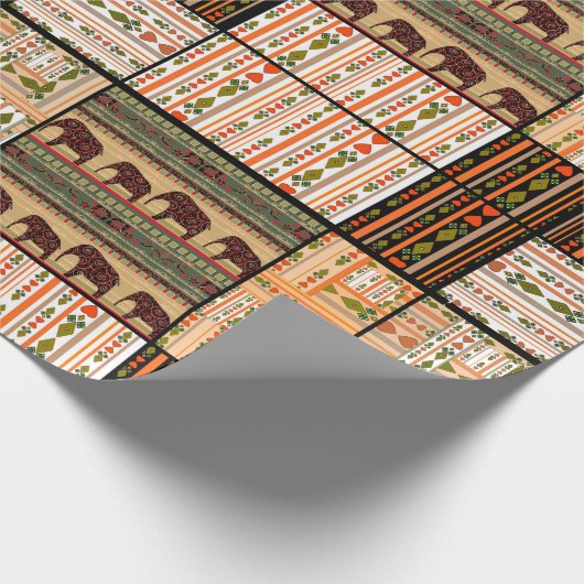 Patchwork seamless african ornamental pattern text cadeaupapier (Hoek)