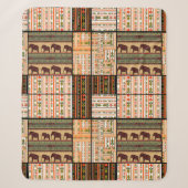 Patchwork seamless african ornamental pattern text sherpa deken (Voorkant)