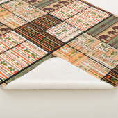 Patchwork seamless african ornamental pattern text sherpa deken (3/4)