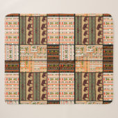 Patchwork seamless african ornamental pattern text sherpa deken (Voorkant (horizontaal))