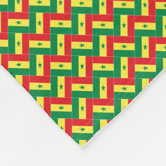 Patchwork Senegal Vlag Patroon Fleece Deken (Hoek)