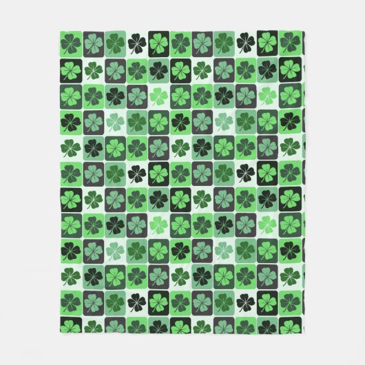 Patchwork Shamrocks Fleece Deken (Voorkant)