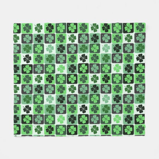Patchwork Shamrocks Fleece Deken (Voorkant (Horizontaal))