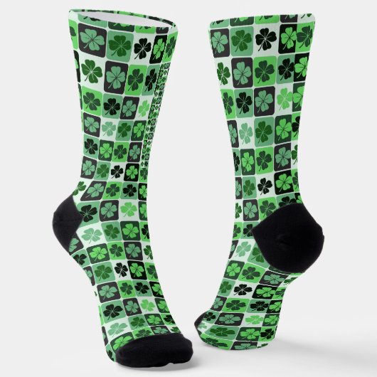 Patchwork Shamrocks Sokken (Gebogen)