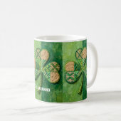 Patchwork Shamrocks St. Patrick's Day Koffiemok (Voorkant rechts)