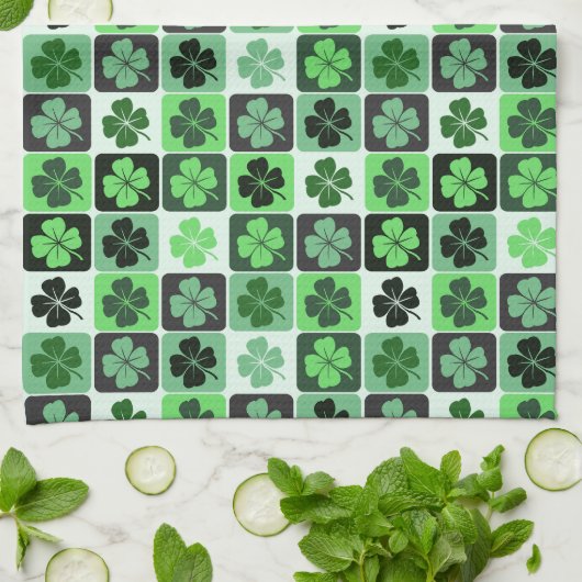 Patchwork Shamrocks Theedoek (Gevouwen)