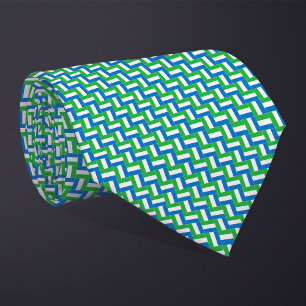 Patchwork Sierra Leone Vlag Patroon Stropdas