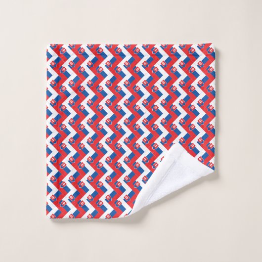 Patchwork Slowakije Vlag Patroon Bad Handdoek (Wasdoekje)