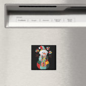 Patchwork Sneeuwman Kerst Preppy Schattig Kerstmis Magneet (Insitu (Vaatwasser))