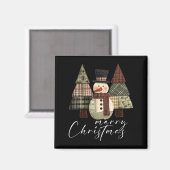 Patchwork Sneeuwman,patchwork Kerstboom Grappig G Magneet (Voorkant / Achterkant)