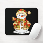 Patchwork Sneeuwman Retro Grappige Sneeuwman Vakan Muismat (Met muis)
