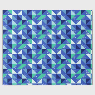 Patchwork sneeuwvlokken - Blauwe achtergrond Cadeaupapier