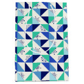 Patchwork sneeuwvlokken - Lichte achtergrond - Gif Medium Cadeauzakje (Voorkant)