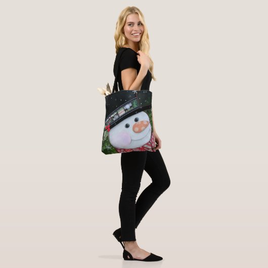 Patchwork Snowman Canvas tas (Op model)