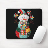 Patchwork Snowman Christmas Preppy Cute Xmas Men W Muismat (Met muis)