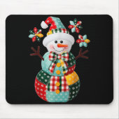 Patchwork Snowman Christmas Preppy Cute Xmas Men W Muismat (Voorkant)