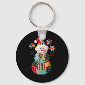 Patchwork Snowman Christmas Preppy Cute Xmas Men W Sleutelhanger (Voorkant)