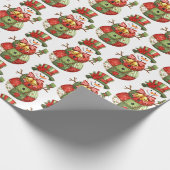 Patchwork Snowman Kerstmis Cadeaupapier (Hoek)