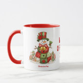 Patchwork Snowman Kerstmis Mok (Links)