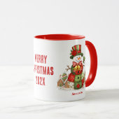 Patchwork Snowman Kerstmis Mok (Voorkant rechts)