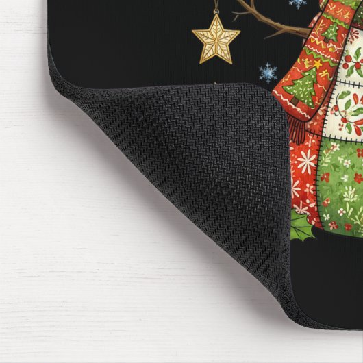 Patchwork Snowman Preppy Girly Christmas Xmas Holi Muismat (Hoek)