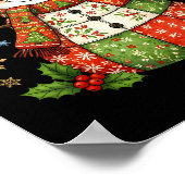 Patchwork Snowman Preppy Girly Christmas Xmas Holi Poster (Hoek)