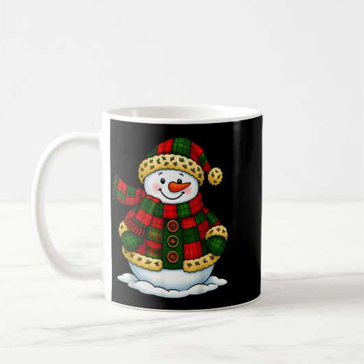 Patchwork Snowman Retro Funny Christmas Snowman Ho Koffiemok (Links)