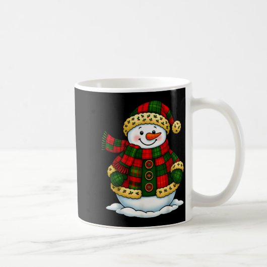 Patchwork Snowman Retro Funny Christmas Snowman Ho Koffiemok (Rechts)