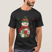 Patchwork Snowman Retro Funny Christmas Snowman Ho T-shirt (Voorkant)