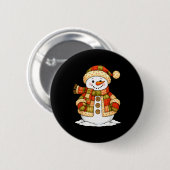 Patchwork Snowman Retro Funny Snowman Holiday Chri Ronde Button 5,7 Cm (Voorkant /achterkant)