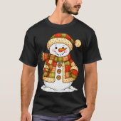Patchwork Snowman Retro Funny Snowman Holiday Chri T-shirt (Voorkant)