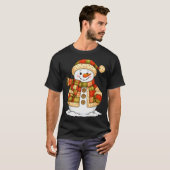Patchwork Snowman Retro Funny Snowman Holiday Chri T-shirt (Voorkant volledig)